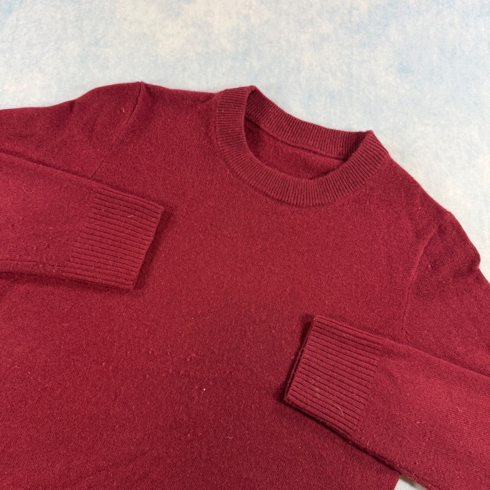 The Good Cashmere Standard Sweater Girls L 10/11 Burgundy Excellent Crewneck